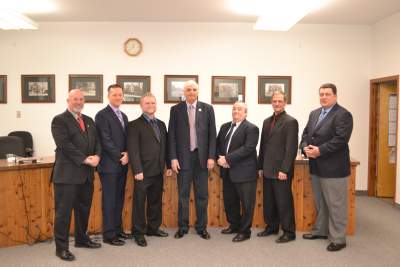 2015 Mayor and Council  (left to right) Councilmember Daniel Barr, Richard Krasnomowitz, John Burd, Mayor Paul Marino, Councilmember Russell Law, Ronald Garrett, Mark Sena